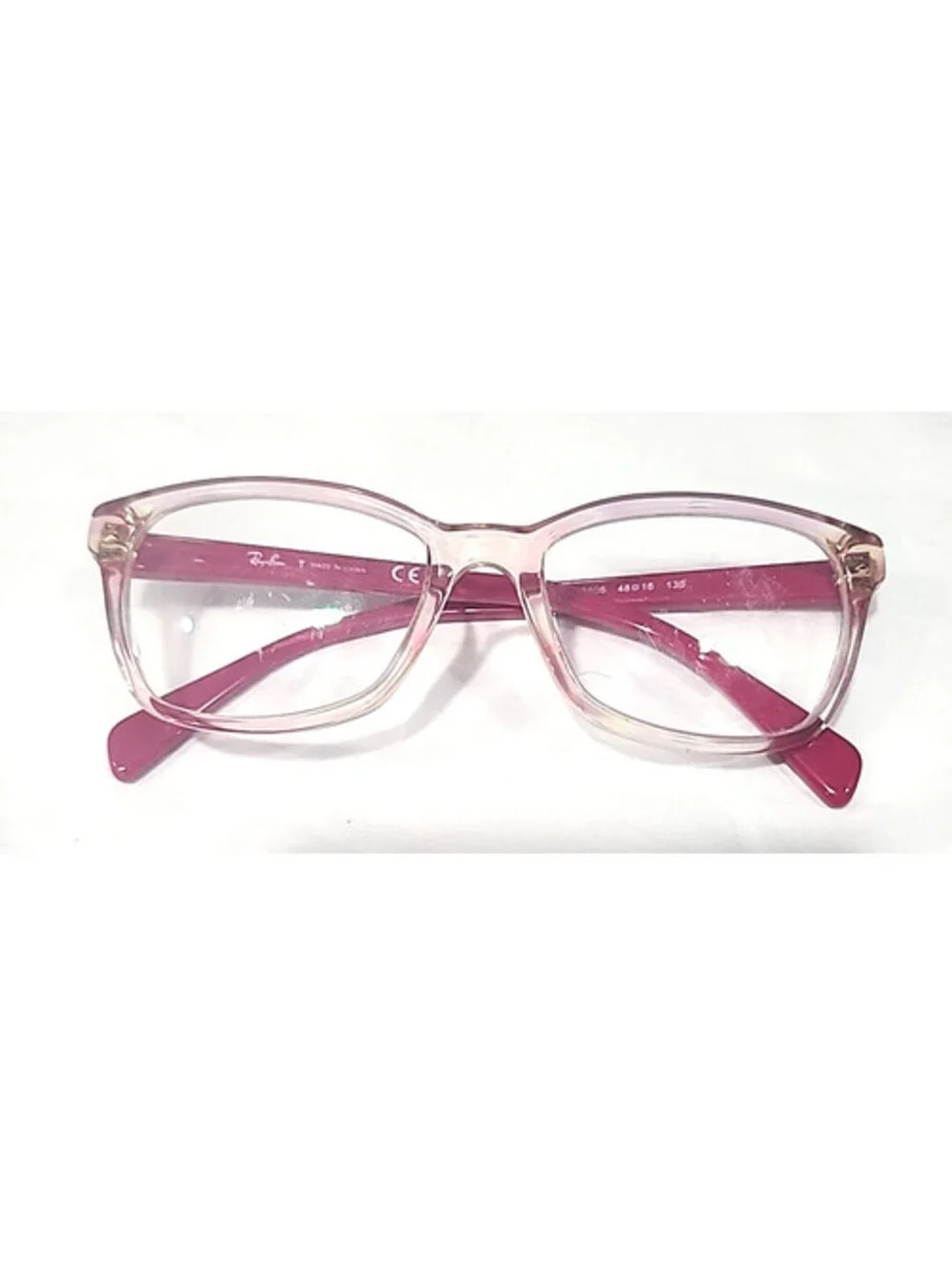 Ray Ban RB1591 3806 Girls Kids Clear Pink Eyeglasses 48-16 130